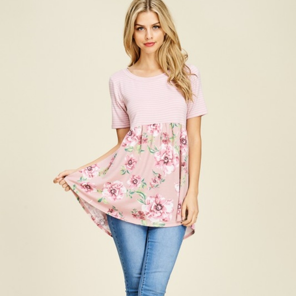 *Sasha Floral Dusty Rose Top